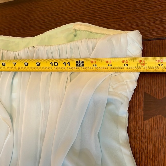 Badgley Mischka Sea Foam Green Strapless Dress Size 6 - Picture 7 of 8
